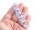 1ft Light Sapphire Blue Acrylic Chain Links, 23mm, Transparent, For Clutch Straps