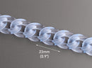 1ft Light Sapphire Blue Acrylic Chain Links, 23mm, Transparent, For Clutch Straps