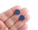 4 Dark Blue Resin Flatbacks, 12mm Cabochon Slice, September Birthstone Stud Earring Making, Laser Cut Acrylic Blank Discs, LAK047-12-U05