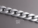 1ft Matte Silver Acrylic Chain Links, 23mm, Metallic, For Men's Chain Wristbands