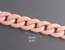 1ft Light Pastel Pink Chain Links, 23mm, Acrylic, For Clog Shoe Chains