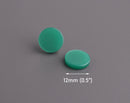 4 Emerald Green Resin Flatbacks, 12mm Cabochon Acetate, May Birthstone Stud Earring Blank, Jewel Tones, Flat Circle Blanks, LAK049-12-GN11