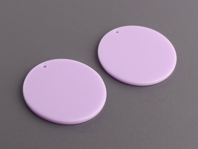 4 Large Circle Pendant in Pastel Purple, Blank Tags, Lasercut Acrylic, 35mm