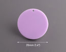 4 Large Circle Pendant in Pastel Purple, Blank Tags, Lasercut Acrylic, 35mm