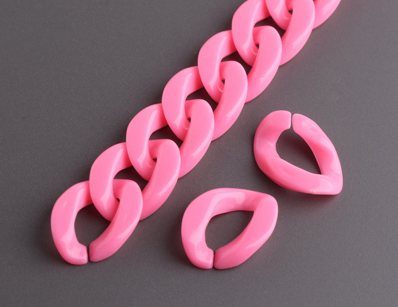 1ft Bubblegum Pink Chain Links, 23mm, Bulky and Chunky, For Decorative Bag Straps