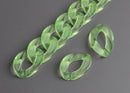 1ft Green Acrylic Chain Links, 23mm, Transparent, For Decorative Clog Shoe Chains