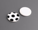 4 Polka Dot Beads, 0.8" Inch, Round Circle Blanks, Inlay Cabochon Slice, Resin Flatback, Scrapbooking Embellishment Findings, LAK051-22-WDOT