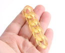 1ft Yellow Acrylic Chain Links, 23mm, Transparent Glass, Lightweight and Thick Links