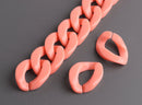 1ft Peach Acrylic Chain Links, 23mm, Light Orange Colored, For Wrist Keychains