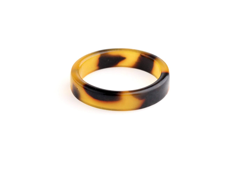 Tortoise Shell Ring 1pc, Cellulose Acetate Ring Blanks, Thin Resin Ring, Simple Ring Band, Tortoiseshell Jewelry Supply Findings, FR001