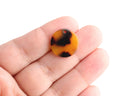 4 Round Acrylic Tags, 18mm Discs Resin Tortoise Shell Circle Pendant 1 Hole, Cellulose Acetate Earring Blank, Zipper Pull Charm, CN223-18-TT