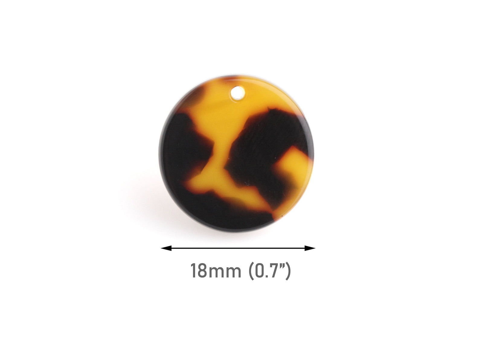Tortoise Shell Tag 4 Round Acrylic Tags, 18mm Discs Resin Tortoise Shell Circle Pendant 1