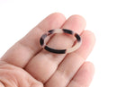 4 Oval Connector Charms, 33mm x 20mm, Closed Jump Ring Loops, Plastic Acetate Chain Link, White Tortoise Shell Jewelry Findings, VG047-33-WT