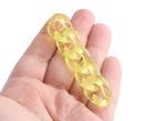 1ft Neon Yellow Acrylic Chain Links, 23mm, Transparent, Unfinished Chain for Crafts