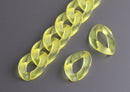 1ft Neon Yellow Acrylic Chain Links, 23mm, Transparent, Unfinished Chain for Crafts