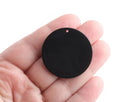 4 Large Round Blank Pendants, Black, Acrylic, 35mm