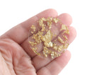 2 Gold Foil Resin Pendant, 1.75" Inch Laser Cut Circle Transparent, Clear Acrylic Earring Blank, Extra Large Disc Charm 1 3/4", CN235-44-CGF