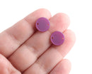 4 Small Circle Connectors in Orchid Purple, Two Holes, Cellulose Acetate Links, 12mm