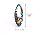 2 Dagger Beads, 46.5 x 18mm, Laser Cut Acrylic Shapes, Tortoise Shell Acetate Charms, Colorful Resin Pendant, Marquise Shaped, TD054-46-MC08