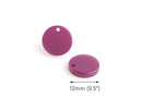 4 Small Round Disc Charms, Orchid Purple, Cellulose Acetate, 12mm