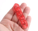 1ft Ruby Red Acrylic Chain Links, 23mm, Transparent Plastic, For Wallet Chains
