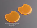 2 Orange Neon Earring Parts, 36 x 32.5mm Large Half Moon Pendant, Half Circle Charm, Transparent Orange Acrylic Earring Blank, CN243-36-OG04