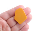2 Large Geometric Beads, Butterscotch Orange, Diamond Shaped Earring Blanks, Polygon Shape, Acrylic, 37.5 x 28mm