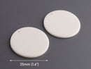 4 Large Circle Pendants, Ivory and Bone White, Acrylic, 35mm
