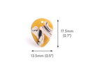 4 Reverse Teardrop Charms, Sunflower Yellow Tortoise Shell, Cellulose Acetate, 17.5 x 13.5mm