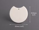 2 Bone White Half Moon Charms, Cut Out Circle Earring Components, Scoop Charms, Flat Round Acrylic Plastic Pendants, HC002-37-W07