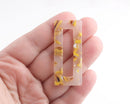 2 Yellow Tortoise Shell Rectangle Flat Beads, 2" Inch, Cellulose Acetate Links, Acrylic Cutouts for Earrings, Resin Pendant, DX093-50-YW01