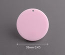 4 Large Circle Pendants in Light Pink, Laser Cut Acrylic, Soft Pastel Colors, 35mm