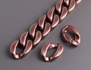 1ft Matte Metallic Bronze Acrylic Chain Links, 23mm, Dark Brown, Satin Finish