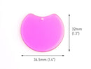 2 Wide Crescent Moon Charms, 1.4" Inch, Acrylic Laser Cut Charm, Transparent Purple Bead, Plastic Findings, Half Moon Pendant, CN253-36-PL06