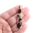 4 Long Teardrop Charms, 54x11mm, Acrylic Tortoise Shell Bead, Bell Shape, Blonde Tortoiseshell Earring Component, Resin Pendant, TD060-54-BT