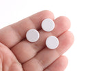 4 Chalk White Resin Flatbacks, Undrilled, Opaque White Lucite Cabochons, Stud Earring Findings, Decorations, Board Game Token, LAK054-12-W15