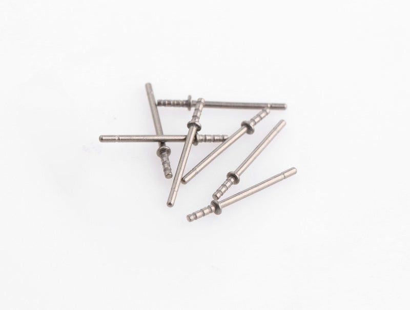20 Earring Post Findings for Hoops, Titanium Steel, 12mm x 0.6mm