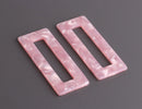 2 Ballerina Pink Resin Pendants, 2" Inch, Geometric Charms, Jewelry Making, Blush Pink Tortoise Shell Acrylic Earring Parts, DX103-50-PK01