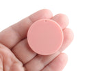4 Peach Acrylic Circles 35mm, Plastic Disc Charm, Orange Coral Bead, Laser Cut Acrylic Shapes for Jewelry Making, Pastel Pink, CN277-35-PK05