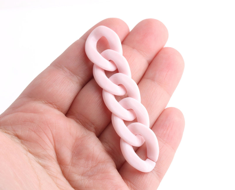 1ft Blush Pink Acrylic Chain Links, 23mm, Milennial Pink, For Pastel Chunky Necklaces