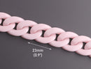 1ft Blush Pink Acrylic Chain Links, 23mm, Milennial Pink, For Pastel Chunky Necklaces