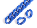 1ft Cobalt Blue Acrylic Chain Links, 23mm, Opaque Colored, Wristlet Strap for Wallets