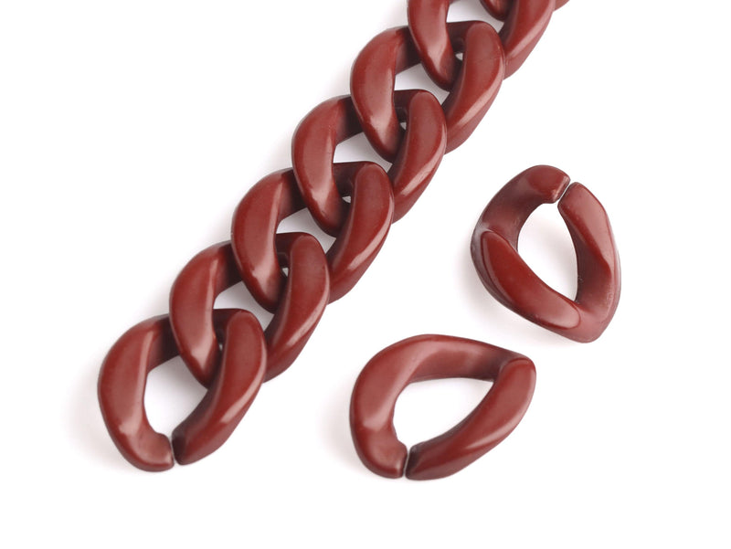 1ft Milk Chocolate Chain Links, 23mm, Acrylic, Replacement for Purse Straps