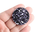 4 Large Acrylic Pendants with Purple Glitter, 1.4" Inch, Black Circle 35mm, Monogram Blanks, Tortoise Shell Supply Findings, CN257-35-BKPF
