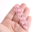 1ft Ballet Pink Chain Links, 23mm, Transparent, For Girly Kawaii Jewelry