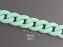 1ft Mint Green Acrylic Chain Links, 23mm, Seafoam Colored, For Big Necklaces