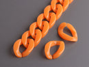 1ft Citrus Orange Acrylic Chain Links, 23mm, For Keychains and Cuban Bracelets
