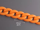 1ft Citrus Orange Acrylic Chain Links, 23mm, For Keychains and Cuban Bracelets