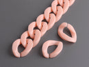 1ft Light Pastel Pink Chain Links, 23mm, Acrylic, For Clog Shoe Chains