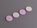 4 Ballet Pink and White Pearl Resin Flatbacks, 12mm Cabochon, October Birthstone No Hole Disc, Light Pink Stud Earring Blank, LAK048-12-PK15